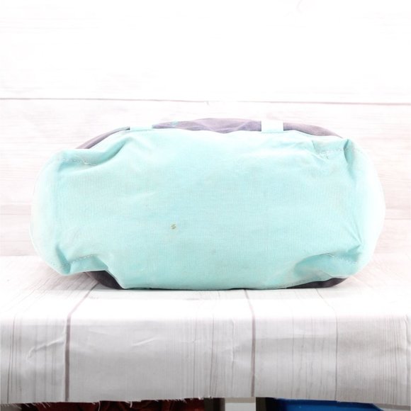 Vintage LL Bean Boat & Tote Canvas Butterfly Print Bag Navy Teal Rare USA Made - Picture 7 of 9